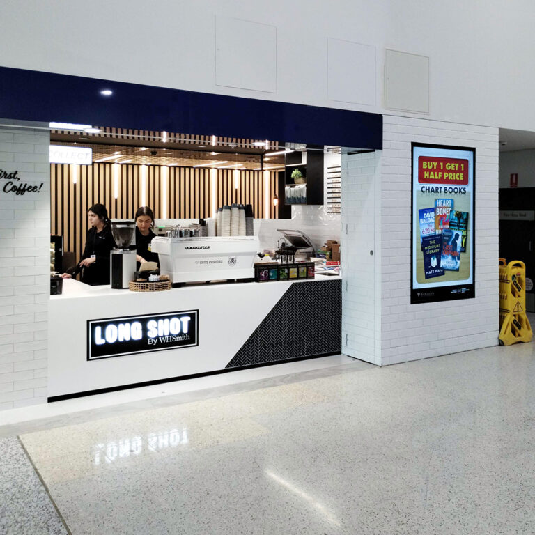 JDS WHSmith Inmotion Mel LCD portrait display recessed cafe