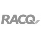 RACQ logo with the text 'RACQ' on a dark background