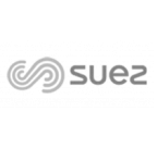 Brand logo with two overlapping cloud-like shapes and small text to the right.