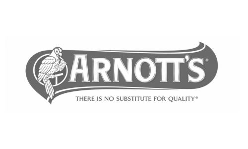 Arnott's brand logo with a parrot emblem on the left and the slogan "There is no substitute for quality"
