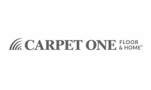 Carpet One Floor & Home logo with curved lines emblem on the left