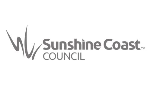Sunshine Coast Council logo featuring an abstract sun motif and the text 'Sunshine Coast Council'