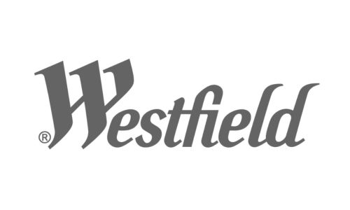Westfield logo in gray script.